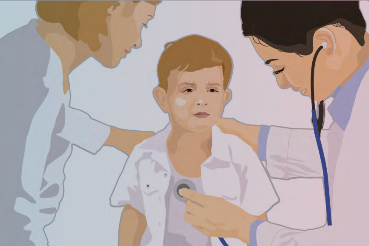 Graphic of child during a check-up with a healthcare provider